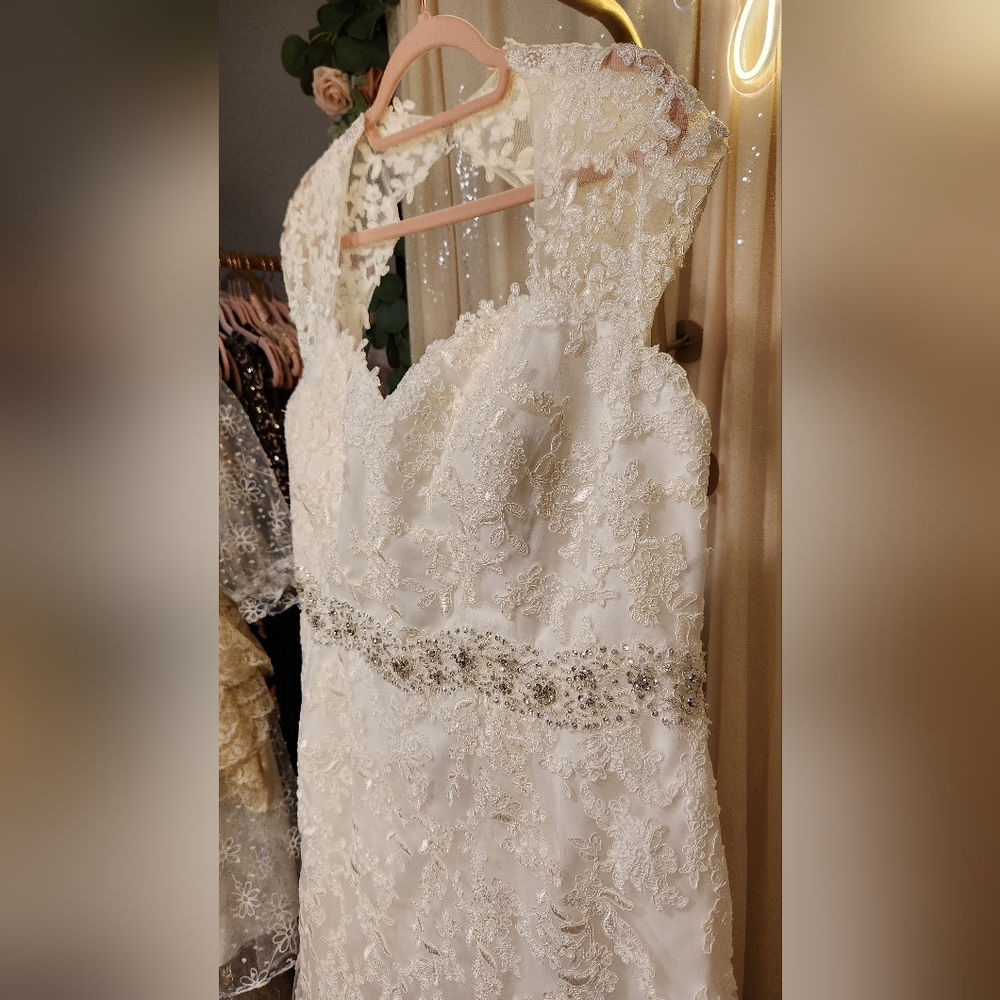 Jasmine Collection Ivory A Line Altered Wedding Gown - Picture 7 of 12
